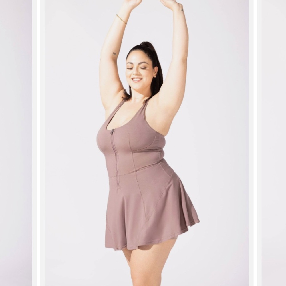 POPFLEX Matchpoint dusty mauve workout dress